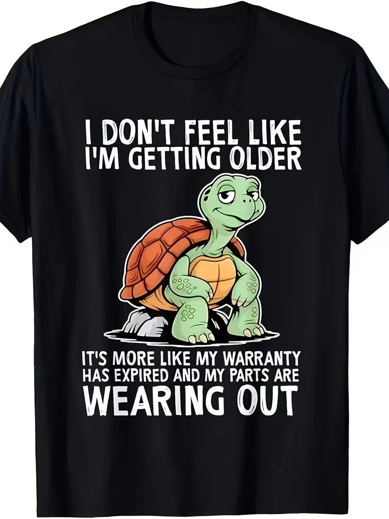 'I Don't Feel Like I'm Getting Older Just Slower' Turtle Graphic T-Shirt