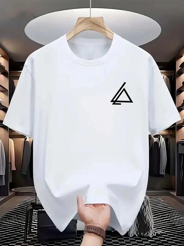 Minimalist T-Shirt Geometric Triangle Logo Unisex