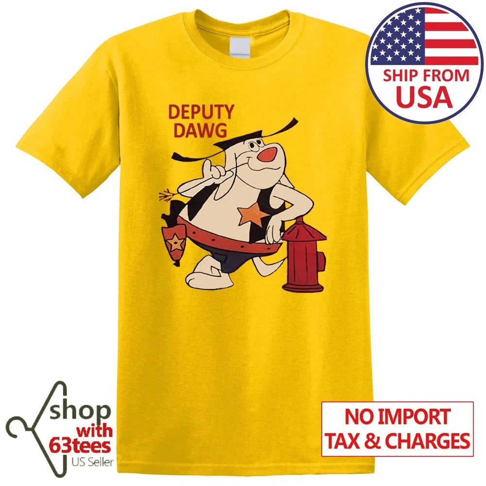 Deputy Dawg Cartoon Men's Yellow Size S to 5XL