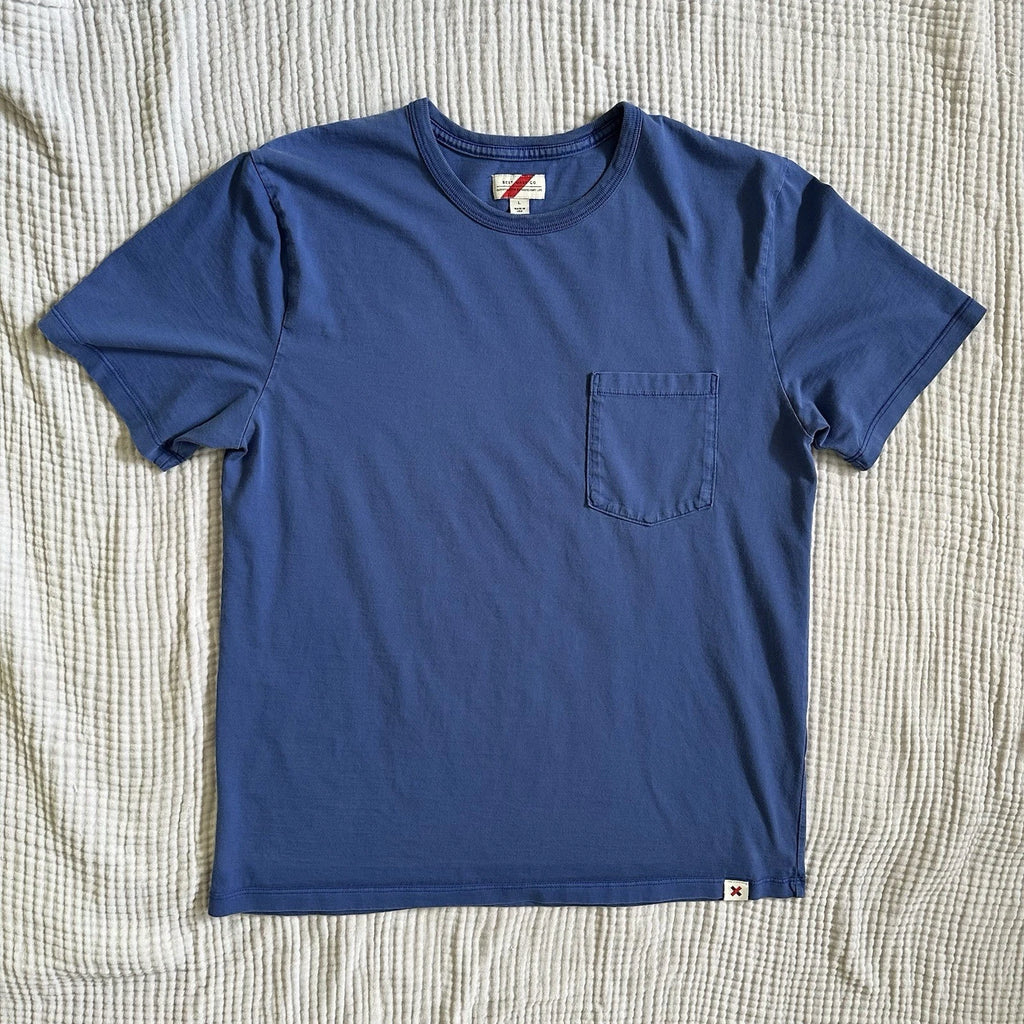 Best Made Co T-Shirt Blue Supima Cotton Short Sleeve Pocket Tee USA Classic L