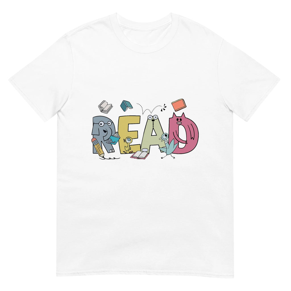 Read Book Cute School Teacher Librarian Elephant Pigeon T-Shirt