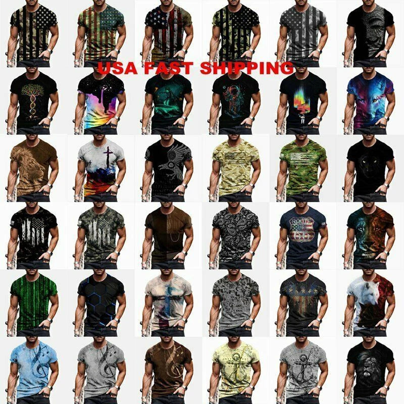 T Shirt Men Camiseta T-Shirt Graphic Fashion Short Sleeve Novelty Casual 3XL Tee