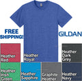 Gildan Mens Soft Light Weight Blended Heathered T-Shirt Modern Fit Tee XS-3X NEW