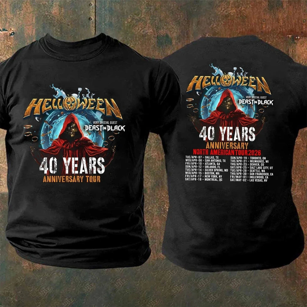 Helloween 40th Anniversary North American Tour 2026 Schedule Dates T-shirt