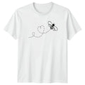 Cute Bee Flying Heart Line Womens T-Shirt Pollinator Nature