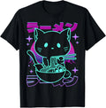 Anime Ramen Cat Retro Japanese Noodles Aesthetic Kawaii cat T-Shirt