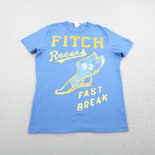 Abercrombie & Fitch Shirt Mens Large Blue Racers 92 Fast Break Muscle Y2K Tee