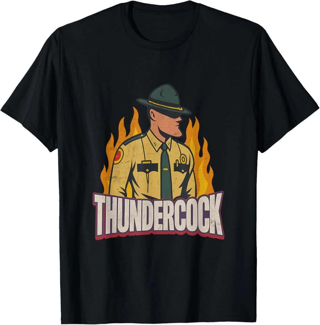 Officer Thundercock Funny Gigachad Meme College Football Gag T-Shirt