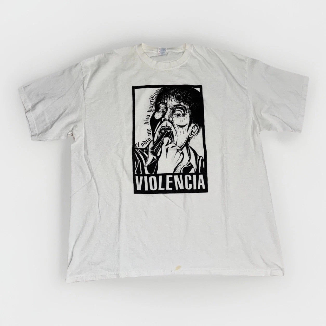 Vintage Violencia Mexican Punk Graphic T-Shirt XXL 24x29 Band Tee Pop Art Grunge