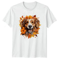 Cute Fall Dog Watercolor T-Shirt Autumn Leaves Dogs Gift For Him And Her