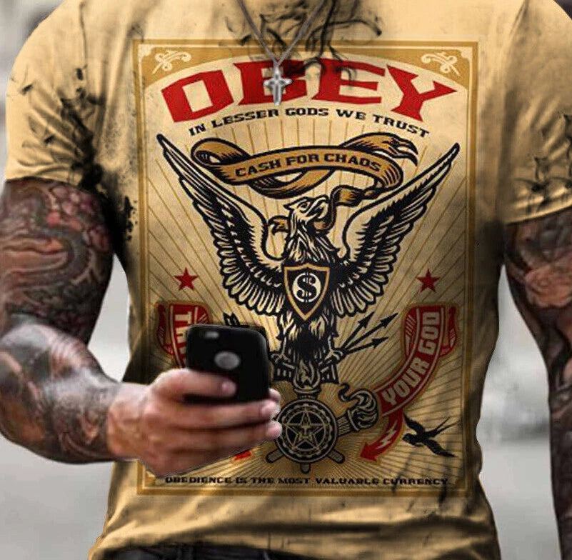 OBEY: In Lesser Gods We Trust T-Shirt | Unique They Live REGULAR USA SIZING