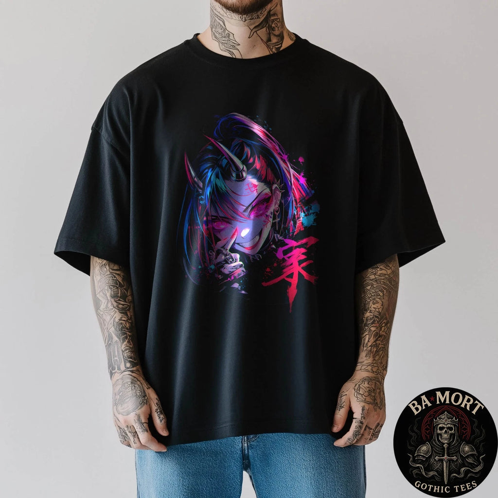 Demon Anime Girl Waifu Horror Alt Aesthetic T-Shirt