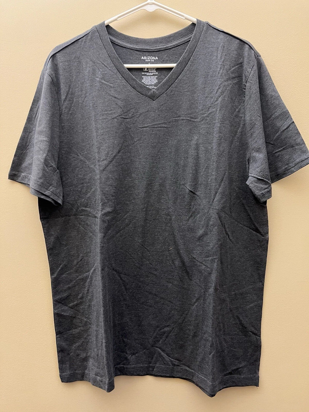 #105 Arizona Jean Co. Basic V-Neck Short Sleeve T-Shirt Men's Size (Large) Gray