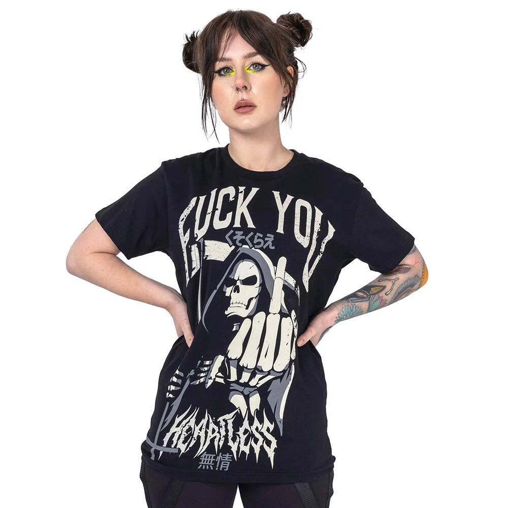 Heartless FU Reaper Unisex T-Shirt • Ships in 2-4 Weeks • Gothic