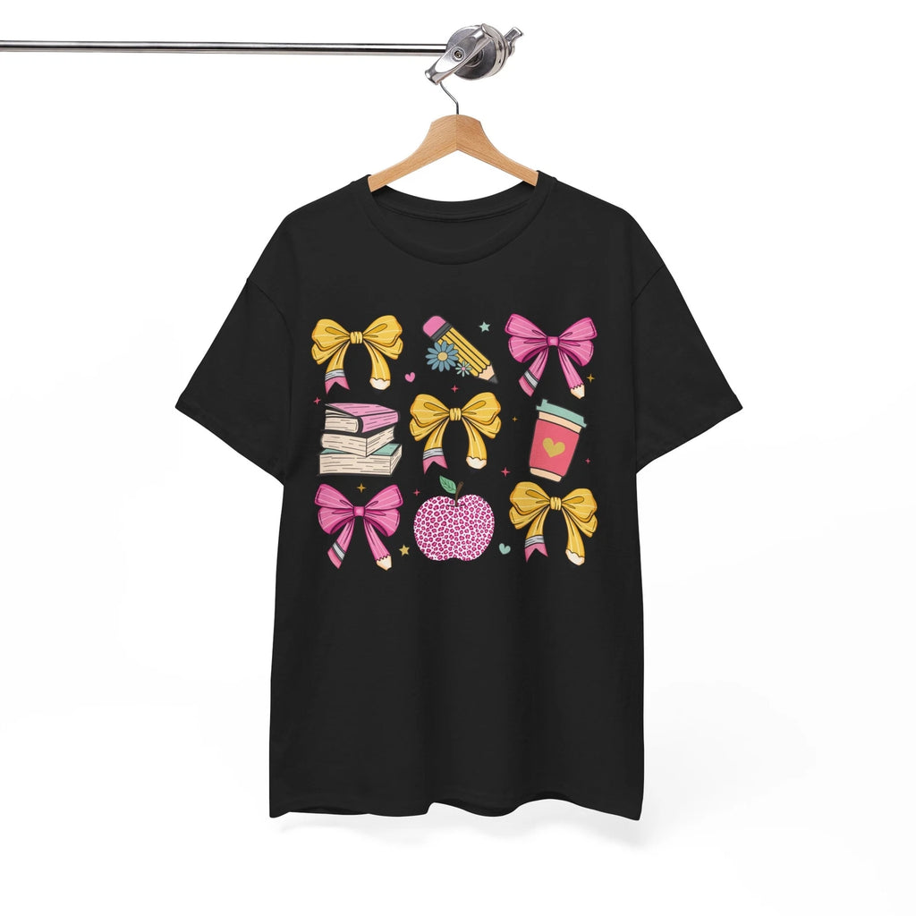 Teacher Coquette Pencil Bow Shirt | Teachers Rule T-Shirt | Trendy Educator Tee