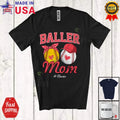 Custom Name Ball Player Mom; Joyful Mother's Day Baseball Softball T-Shirt