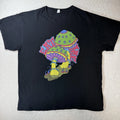 Brisco Brands Shirt Mens 2XL Black Psychedelic Mushroom Graphic Trippy Boho Tee