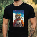 Mens Animal as Astronaut Print Cotton T-Shirt Size XS to 5XL
