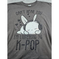 Port & Company Mens 2XL K-Pop Bunny Graphic Tee Charcoal Gray Ring Spun Cotton