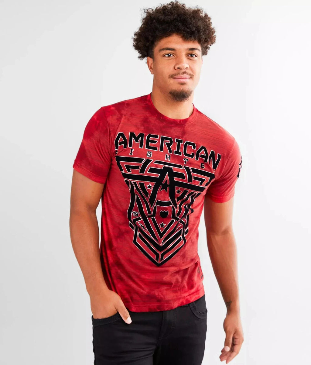 Mens American Fighter by Affliction Glover Red Cherry MMA T-Shirt Tee XS-4XL Y2K