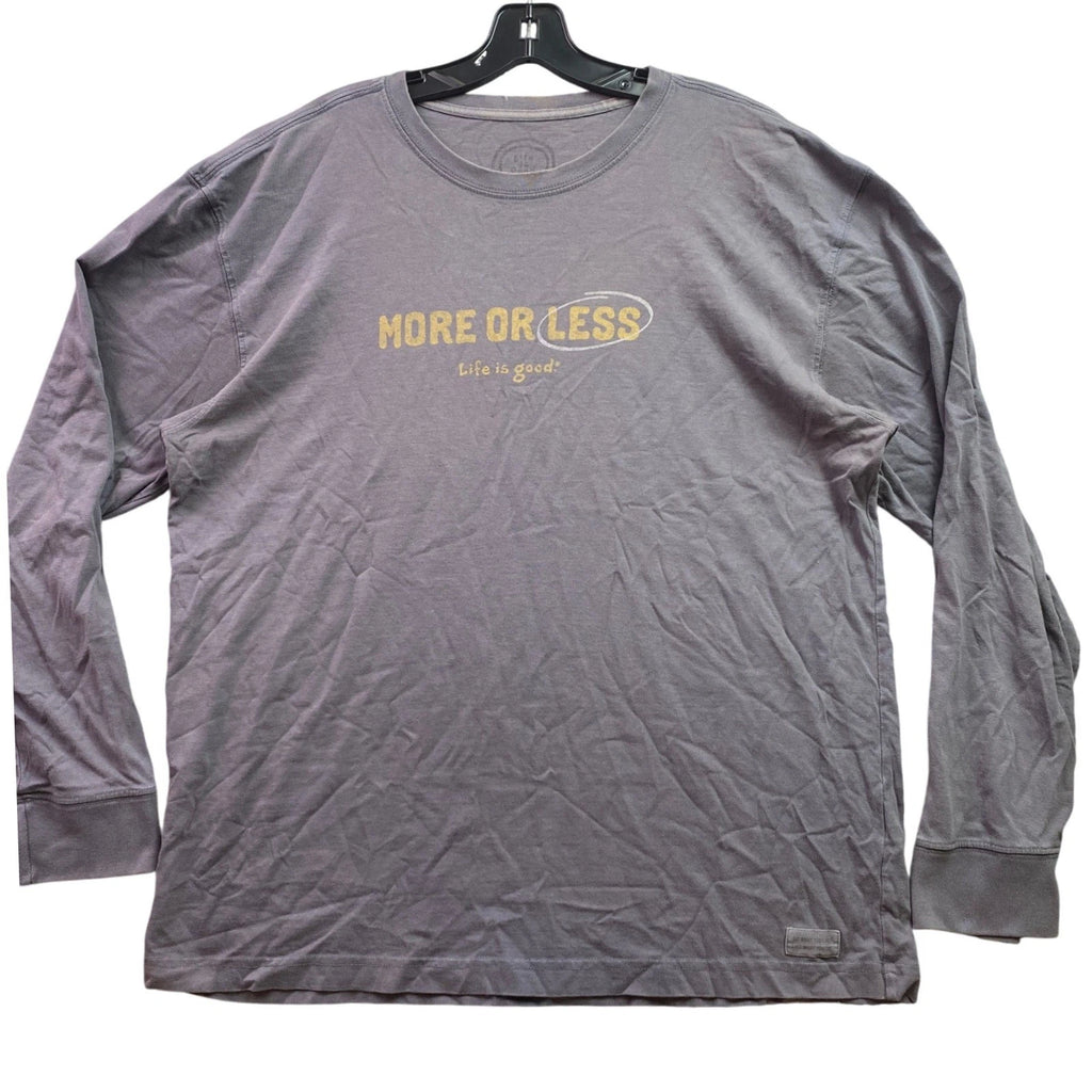 Life is Good Shirt Mens Large Gray Spell Out Funny Grunge Everyday Streetwear