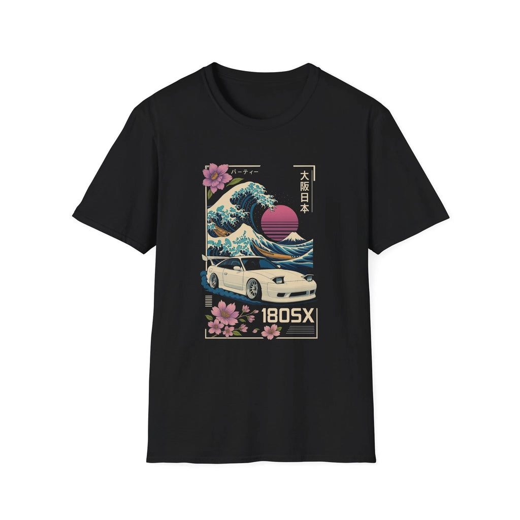 180SX JDM Drift Car T-Shirt Great Wave Japan Style Sakura Street Tee
