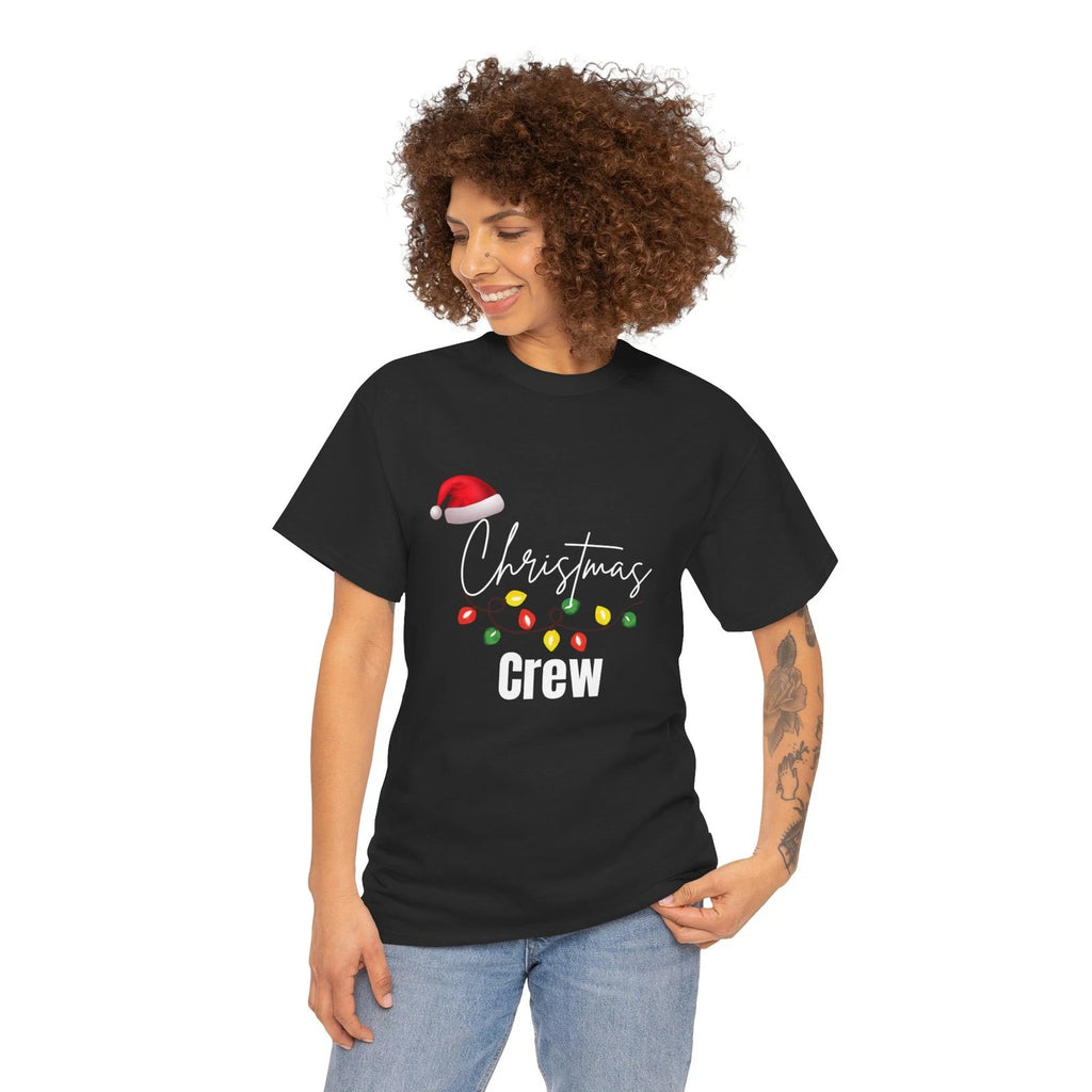 Santa Hat and Christmas Light String Tee | Holiday Minimalist Shirt