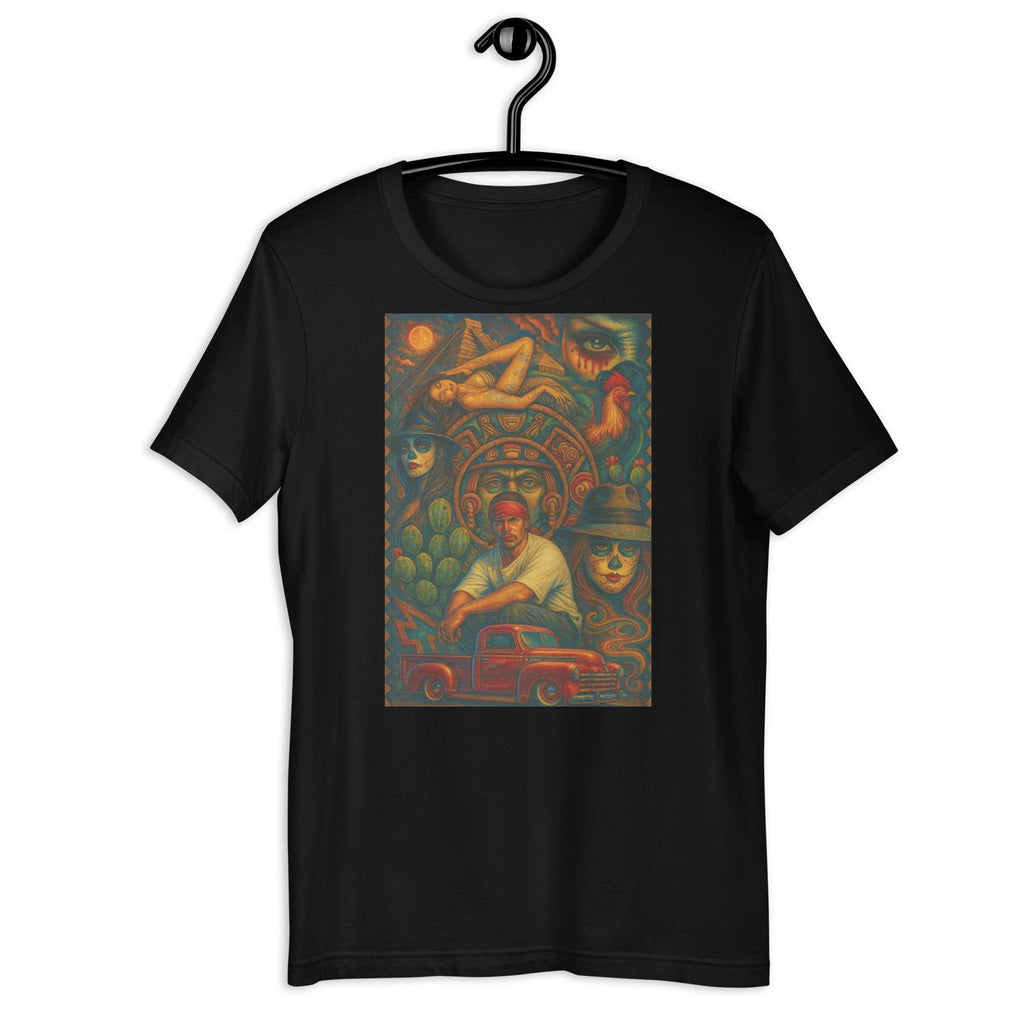 Chicano Lowrider Art Red Truck Aztec Skull Cultura Street Style