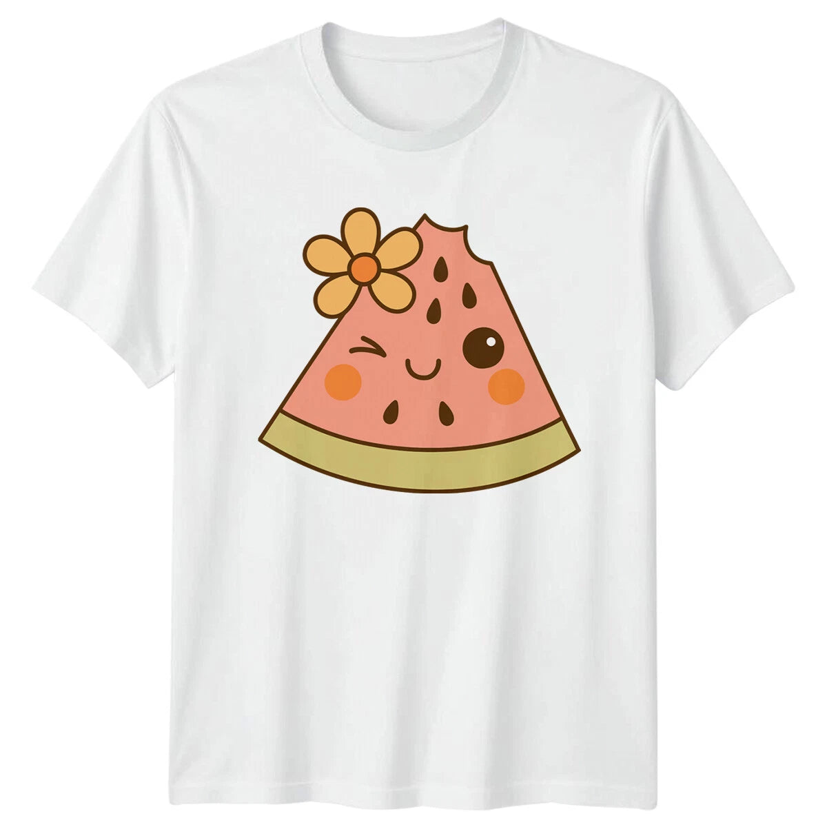 Cute Watermelon Slice Summer Food Mens T-Shirt Womens Tee Graphic