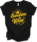 Sunshine and Wine Retro Design – Summer Vibes, Vintage Drinking Gift... T-shirt