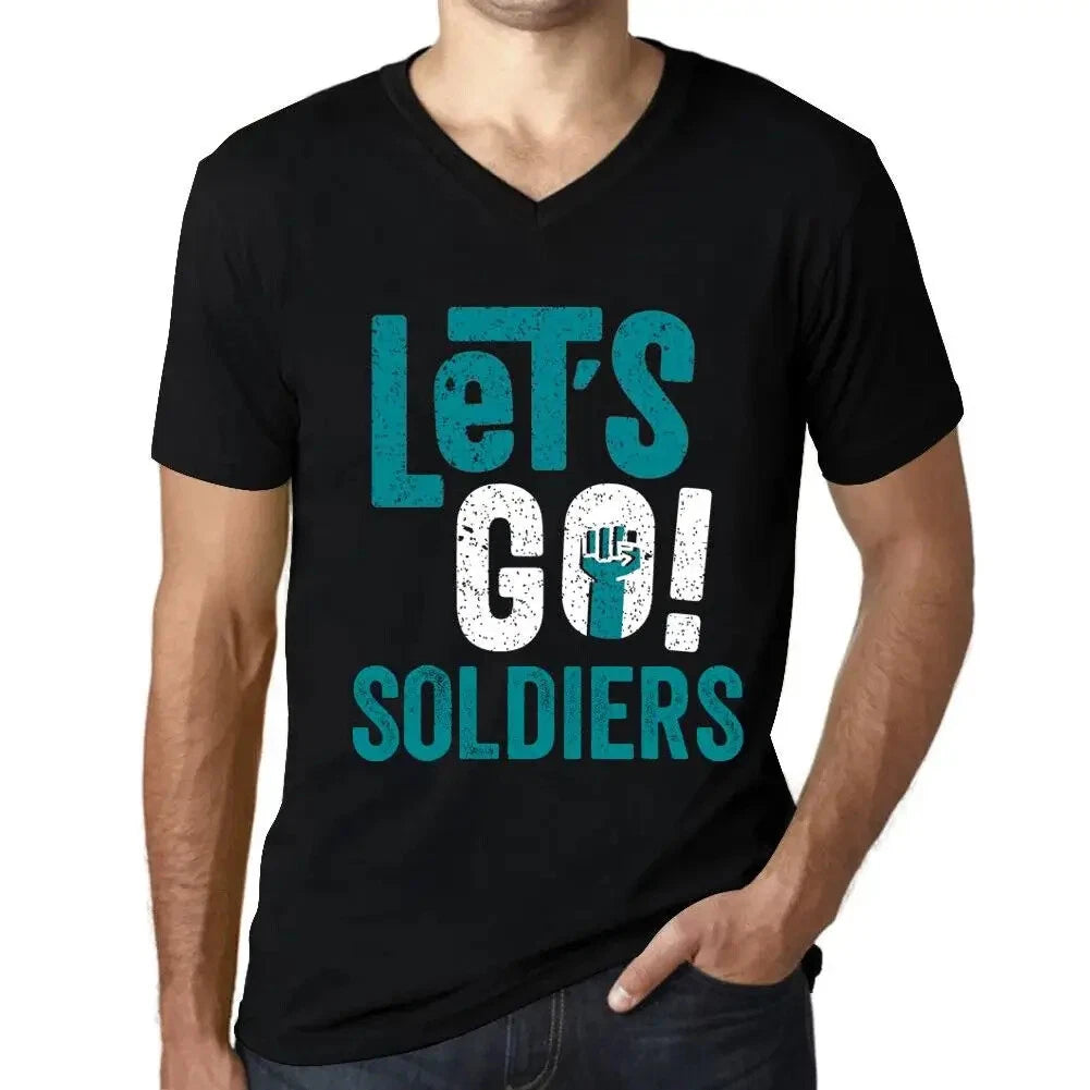 Men's Graphic T-Shirt V Neck Let's Go Soldiers Eco-Friendly Limited Edition