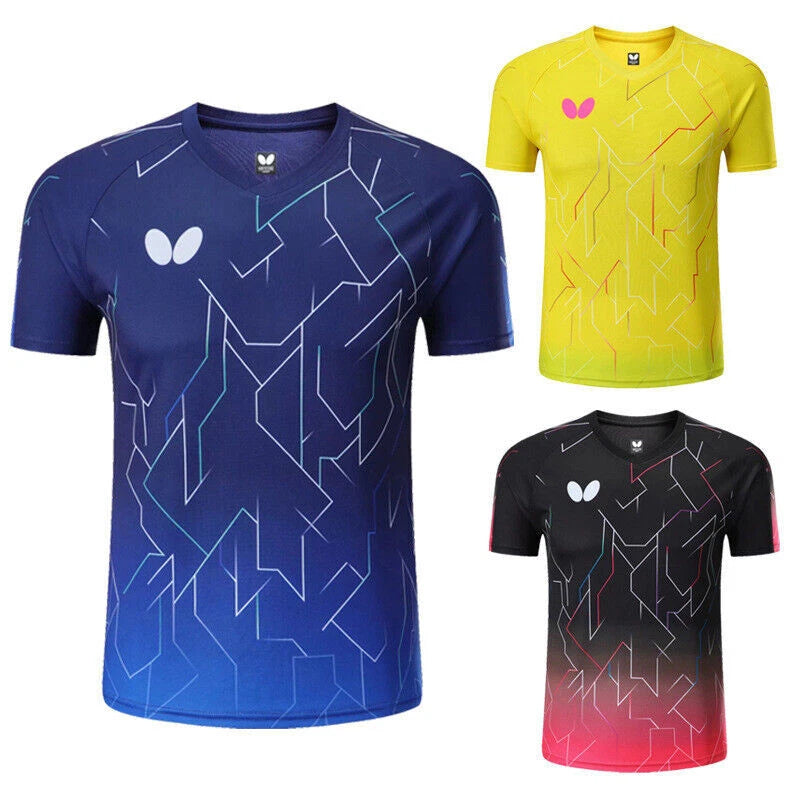 Butterfly Hot Unisex Badminton T-Shirts Table Tennis Clothes Polyester Sport Top
