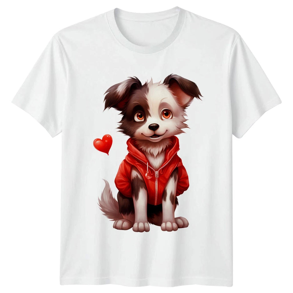 Cute Dog Hoodie Dogs Animals Mens T-Shirt Womens Tee Graphic Unisex Top