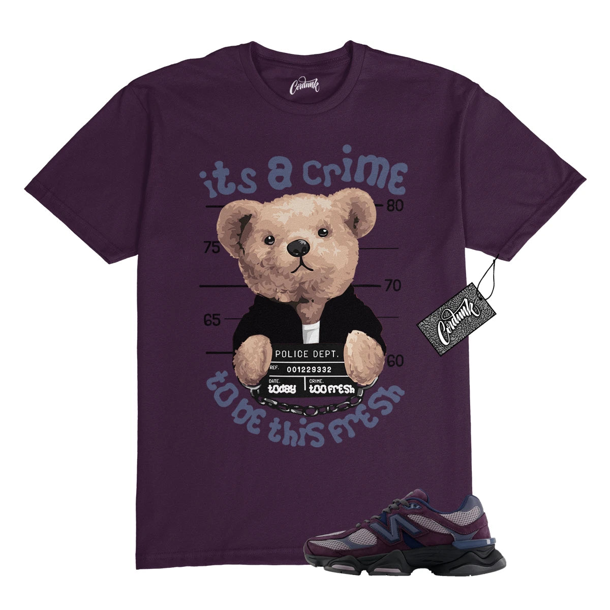 9060 Plum Brown Ice Wine Dark Arctic Grey T Shirt to Match CRIME