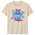 Cute Pastel Ghost Peace Sign Womens T-Shirt Kawaii Halloween Gift For Her