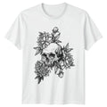Macabre Skull Art Floral Gothic Unisex T-Shirt Men Women Graphic Tee