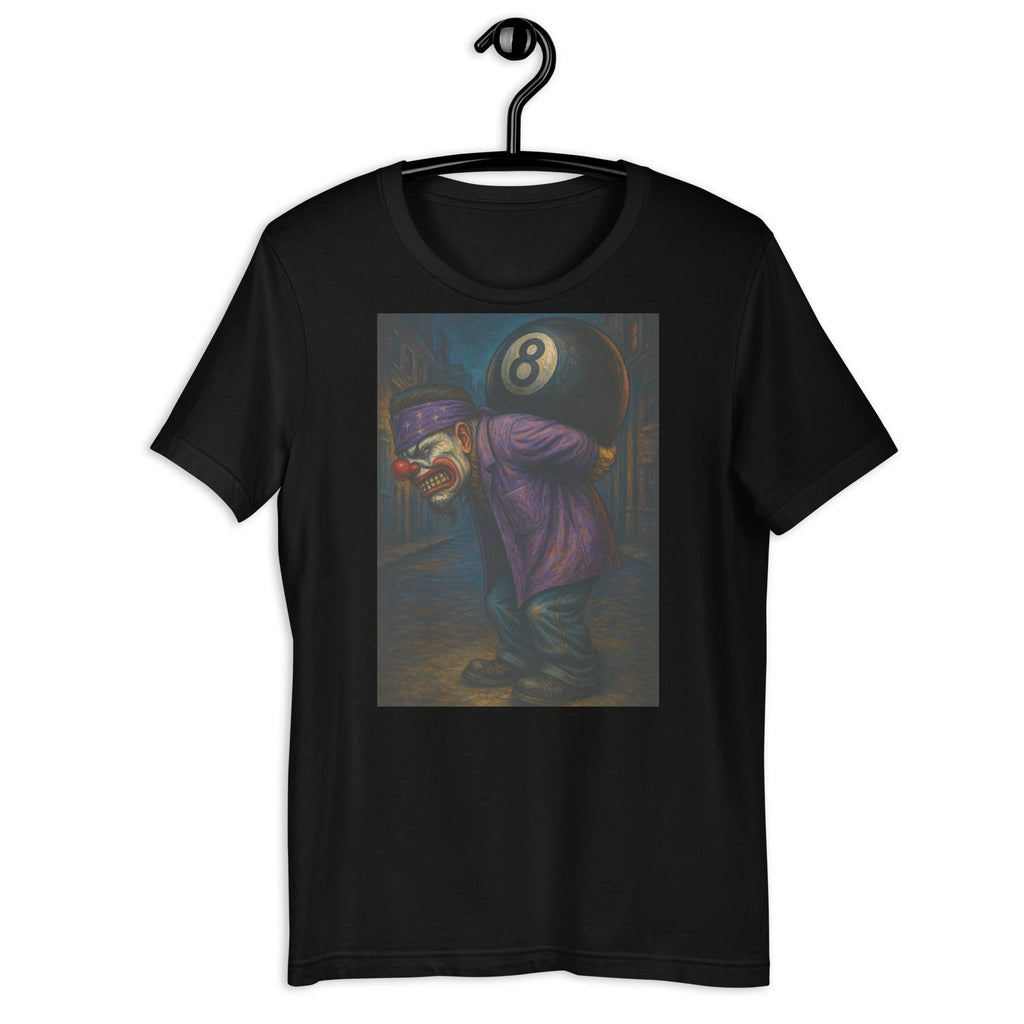 Sad Clown 8 Ball Street Art Dark Joker Style Urban T-Shirt