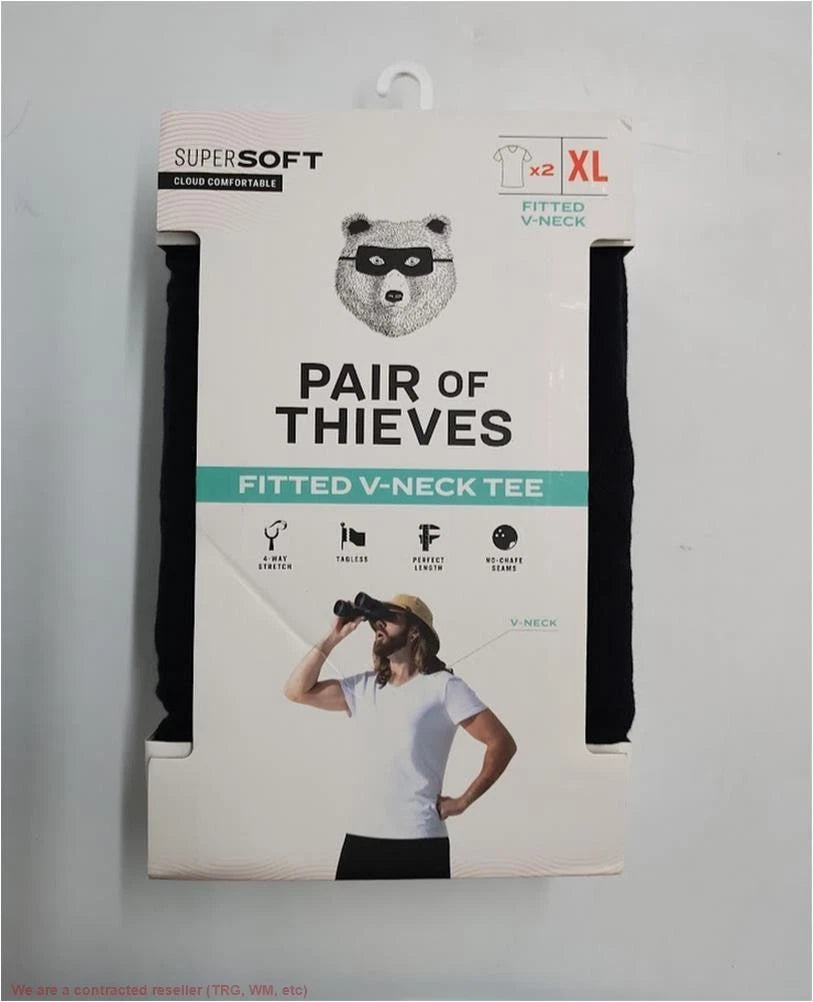 Pair of Thieves Men's 2pk V-Neck Undershirt - Black XL *SEE DEAL!!!*