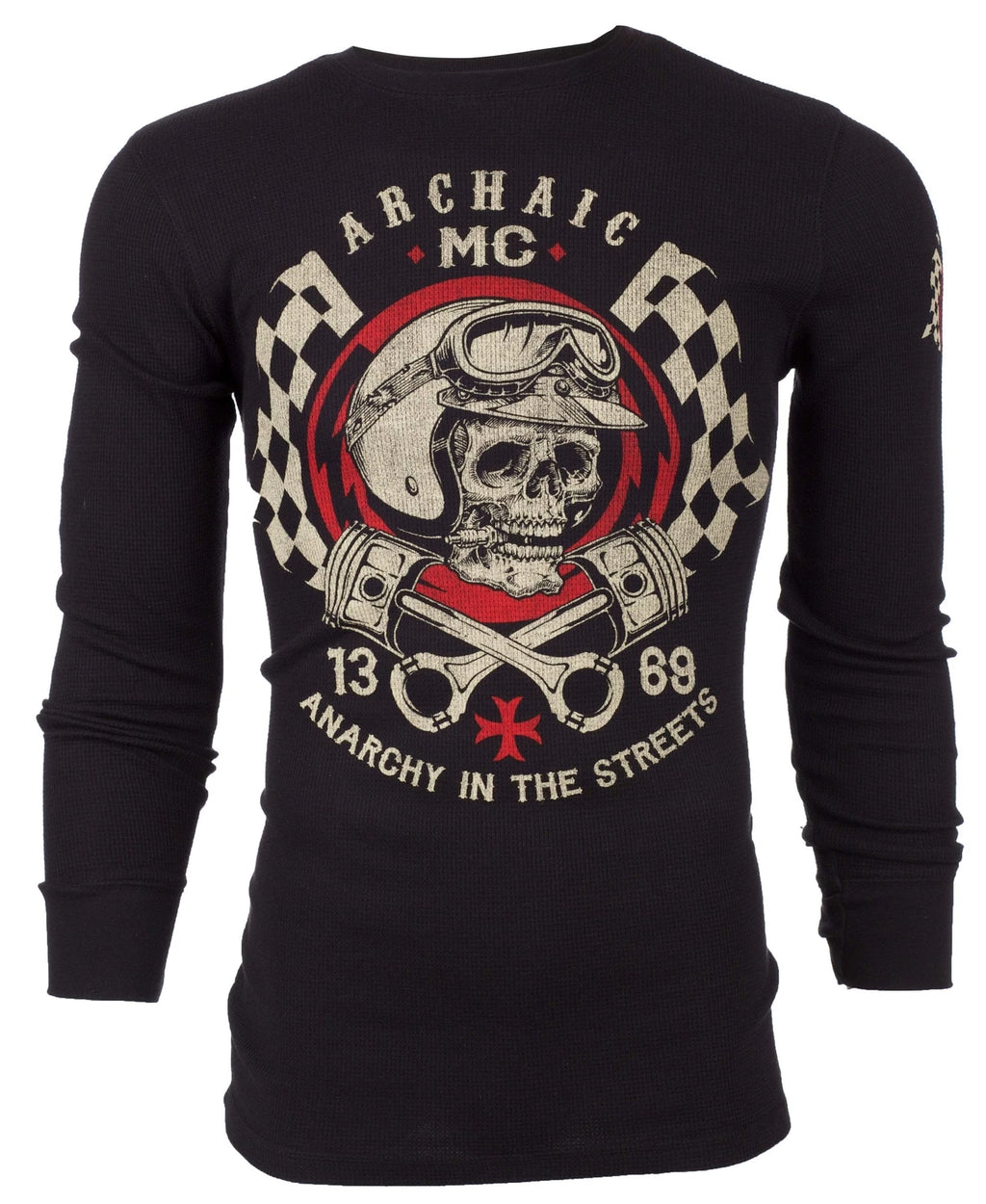 Archaic by Affliction Men's Thermal Shirt Fuel Injector Skill Biker