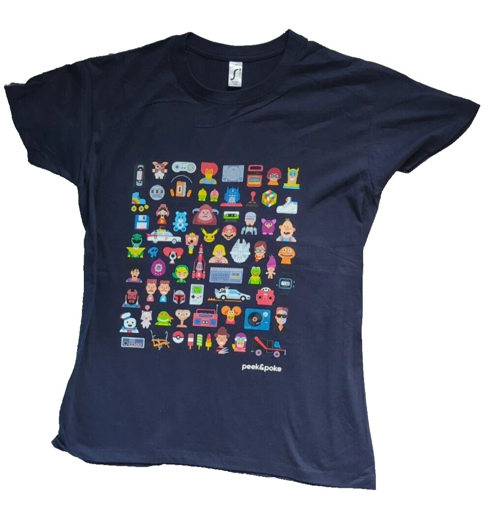Small Adult T-Shirt Cartoons Iconic 00 /90 /80 Characters Nostalgia Men & Womens