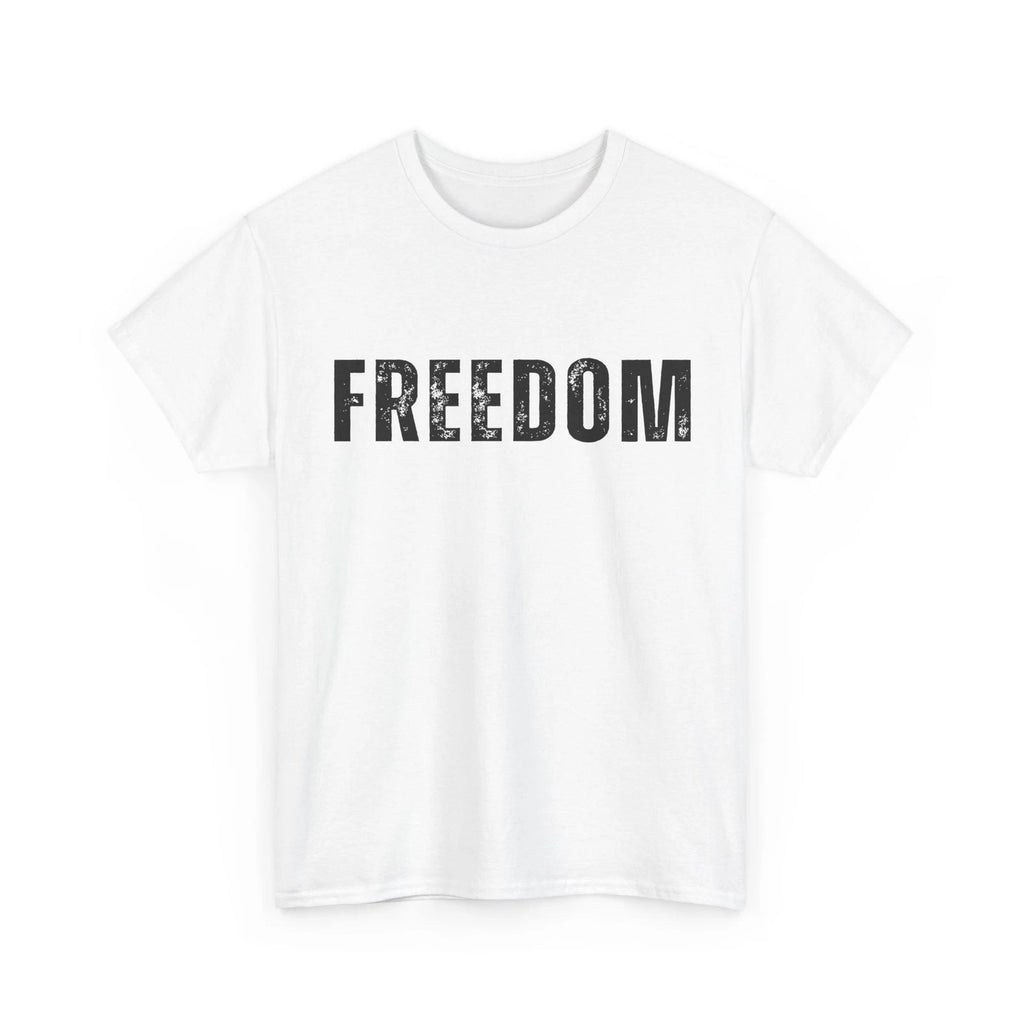 Freedom Black Text Minimalist Design, Bold Typography Graphic T-Shirt