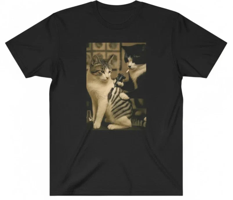 Funny Cat Shirt, Cat Tattoo Meme Funny Shirts Parody Tees Viral Shirt