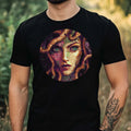 Men's Medusa Pixel Art Motif Cotton T-Shirt Size XS to 5XL