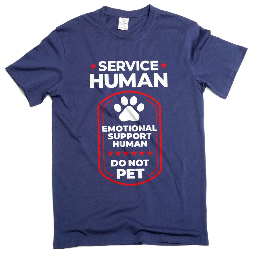 Men's Service Human Shirt Emotional Support Tee Funny Saying T-Shirt Joke Tee