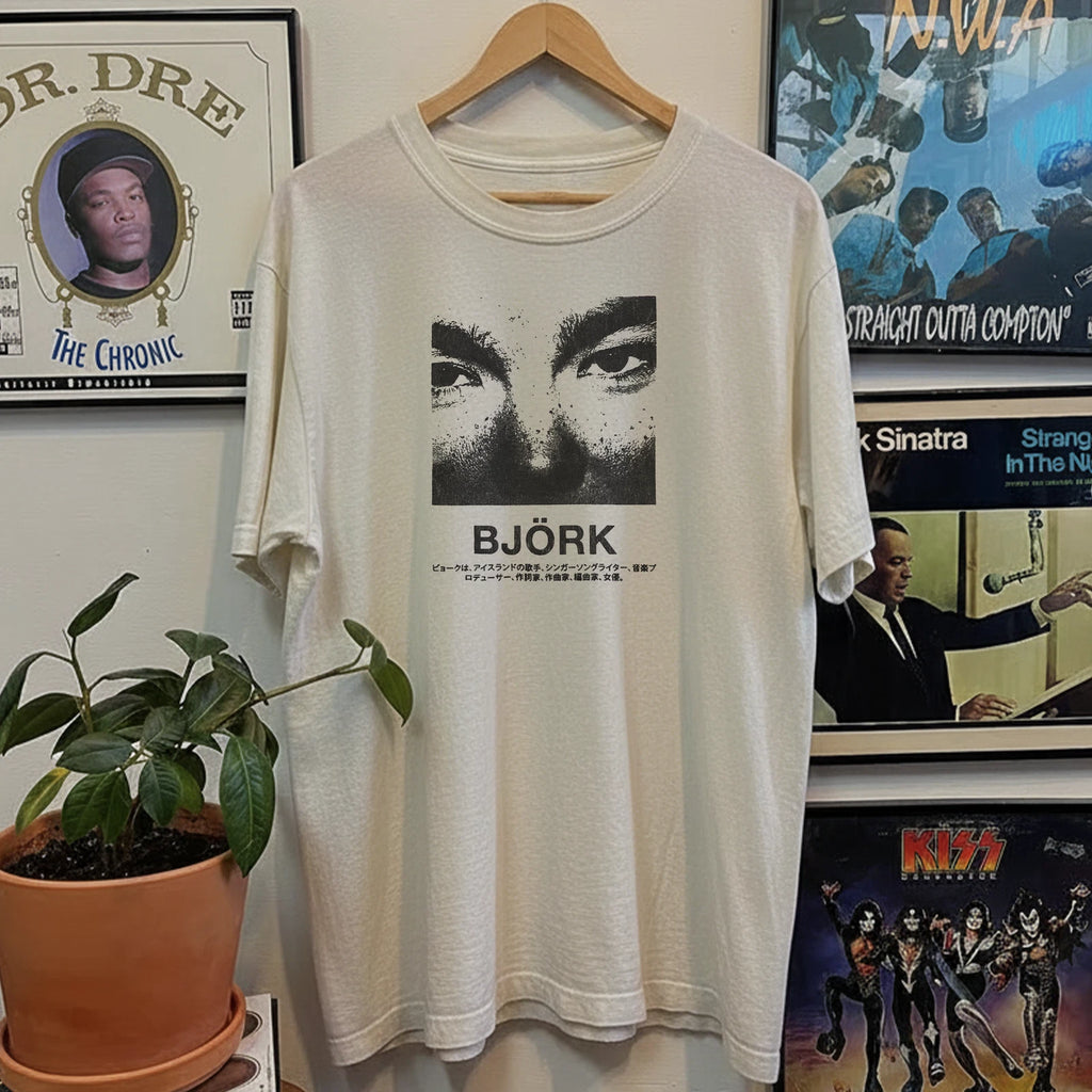 90s Bjork Washed T-Shirt White L