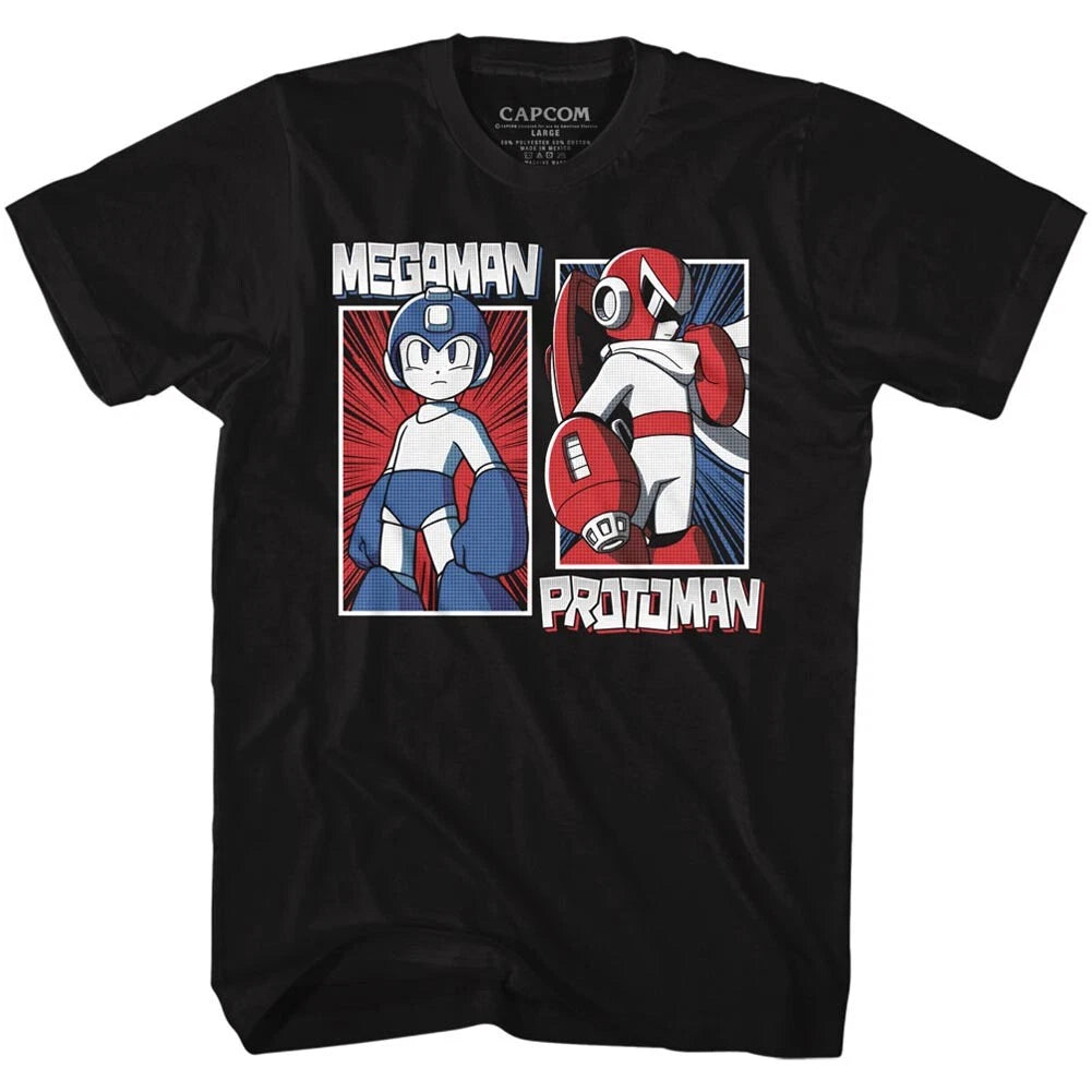 Mega Man 80's Capcom Video Game Mega Man & Proto Man Men's T Shirt Gamer Merch