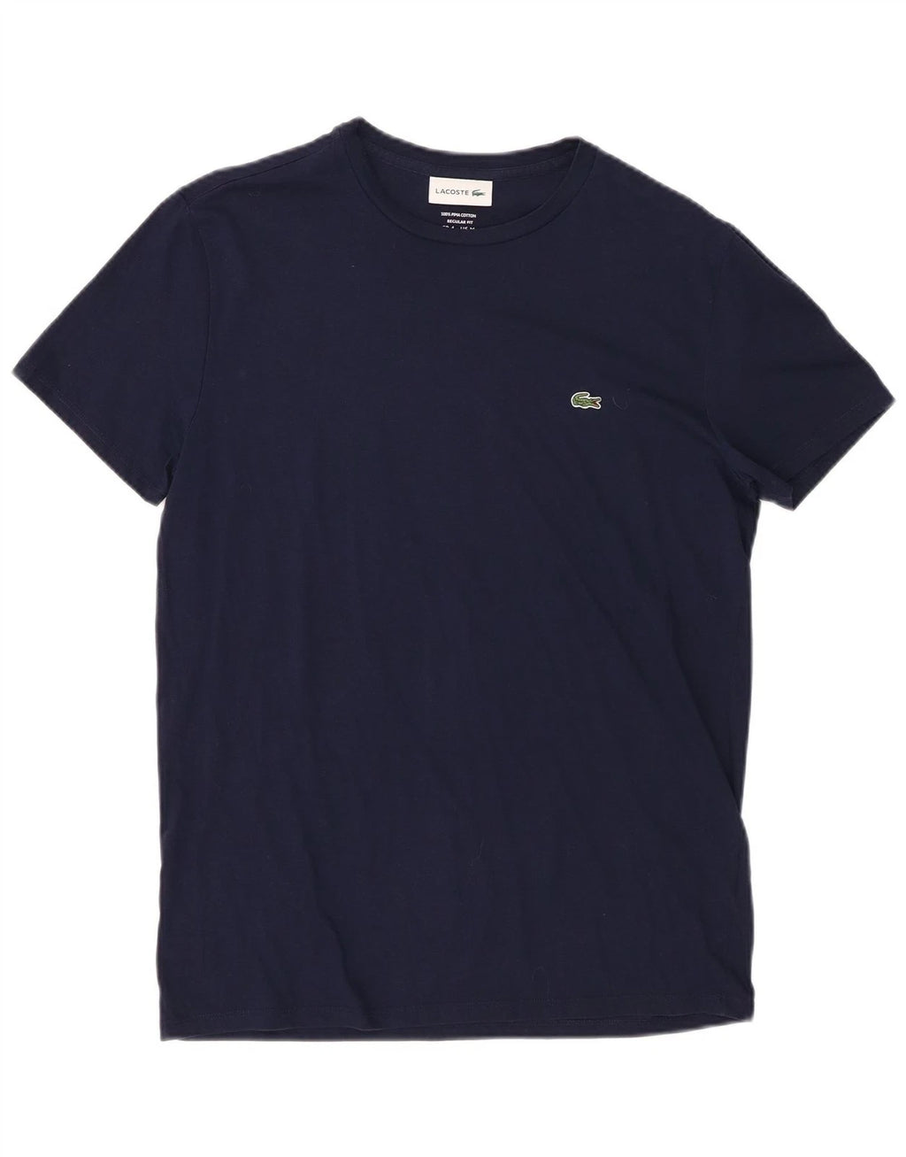 Lacoste Mens Regular Fit T-Shirt Top Size 4 Medium Navy Blue Cotton HR13