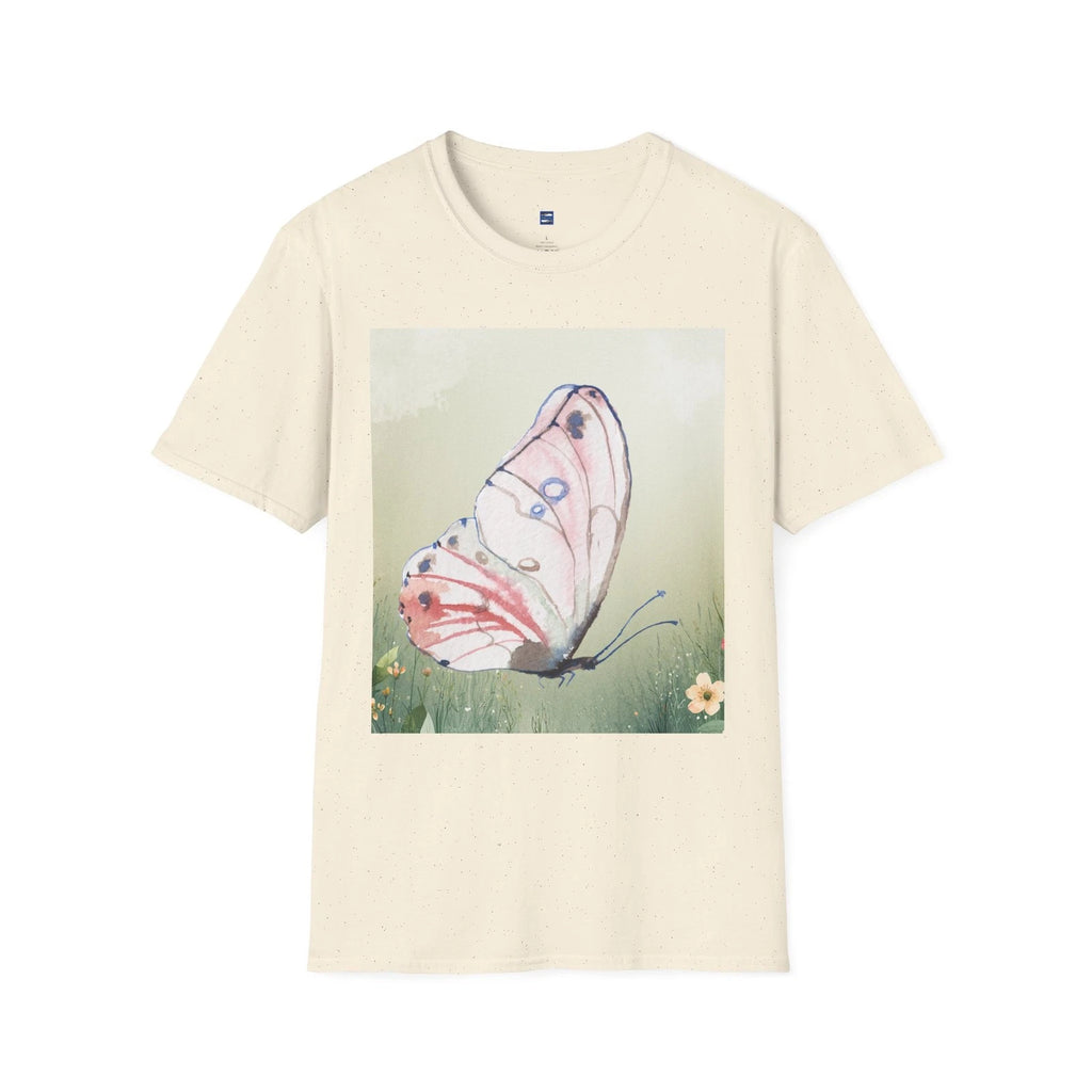 Pink Watercolor Butterfly T-Shirt | Floral Meadow Illustration
