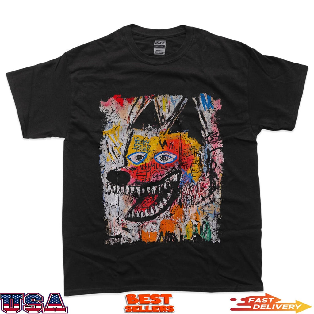 Pop Art Style Dog 90s Men's Graffiti T-Shirt