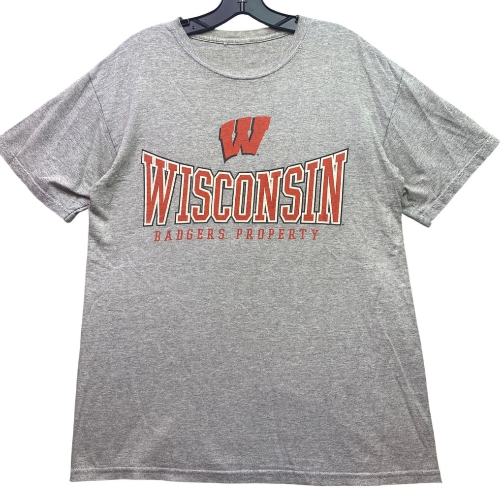 Wisconsin Badgers Shirt Men Medium Spell Out NCAA Athleisure Everyday Streetwear